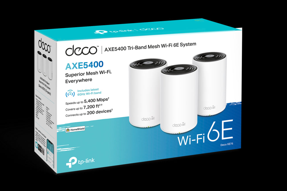 Sistema Wi-Fi 6E Mesh Tri-Band TP-LINK DECO AXE5400, 3 Pack, Velocidad 5400Mbps