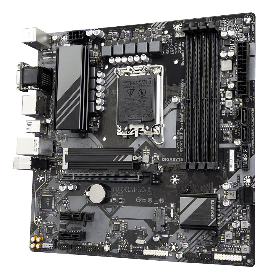 GIGABYTE B760M DS3H Placa Base - Compatible con procesadores Intel Core de 14ª generación, VRM digital de 6+2+1 fases, hasta 7600MHz DDR5 (OC), 2x PCIe 4.0 M.2, LAN 2.5GbE, USB 3.2 Gen placas base Intel LGA 1700 LGA 1700 DDR5-SDRAM