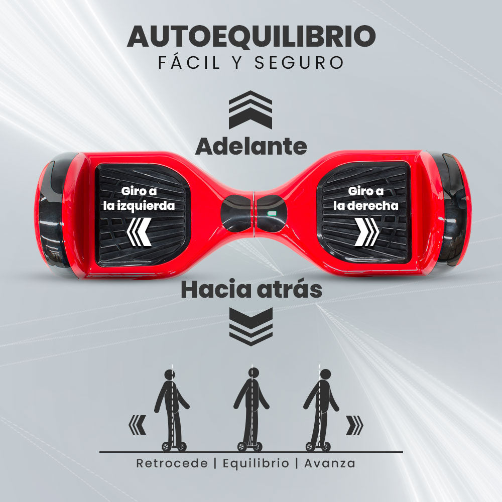 Vorago HB-200-RD scooter auto balanceado Scooter de auto-equilibrio 12 kmh 4400 mAh Rojo, 120 kg, Monocromático, Patrón
