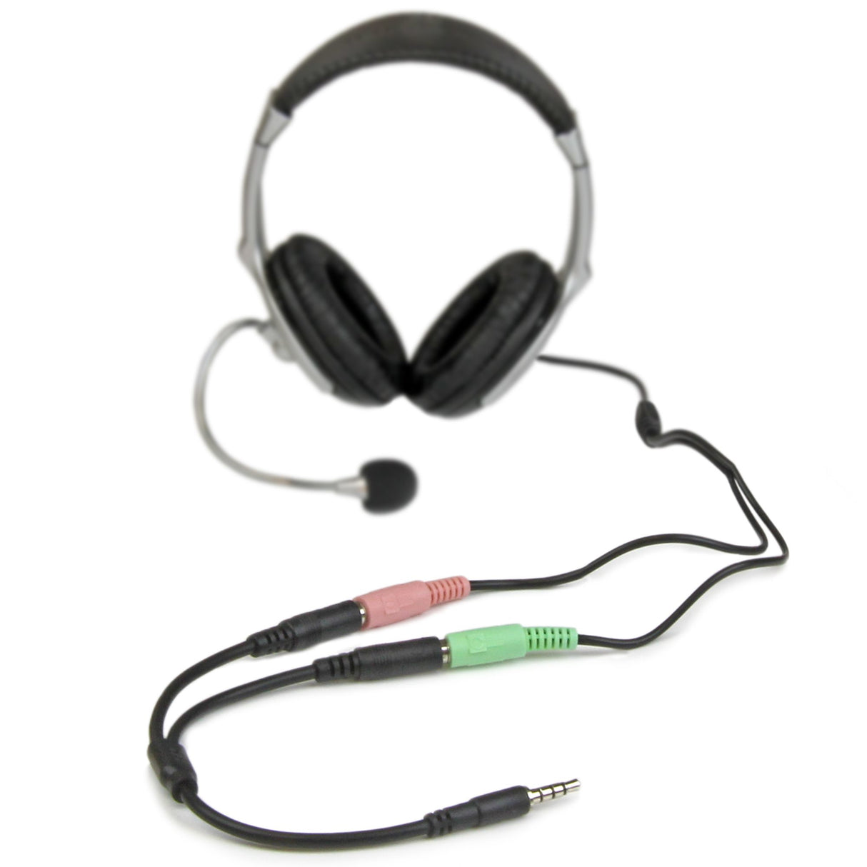 StarTech.com Adaptador de Auriculares con Micrófono Mini-Jack 3,5mm 4 pines a Conectores Separados de Auriculares y de Micrófono - M a 2xH divisores de audio 3.5 mm 2 x 3.5 mm Macho Hembra