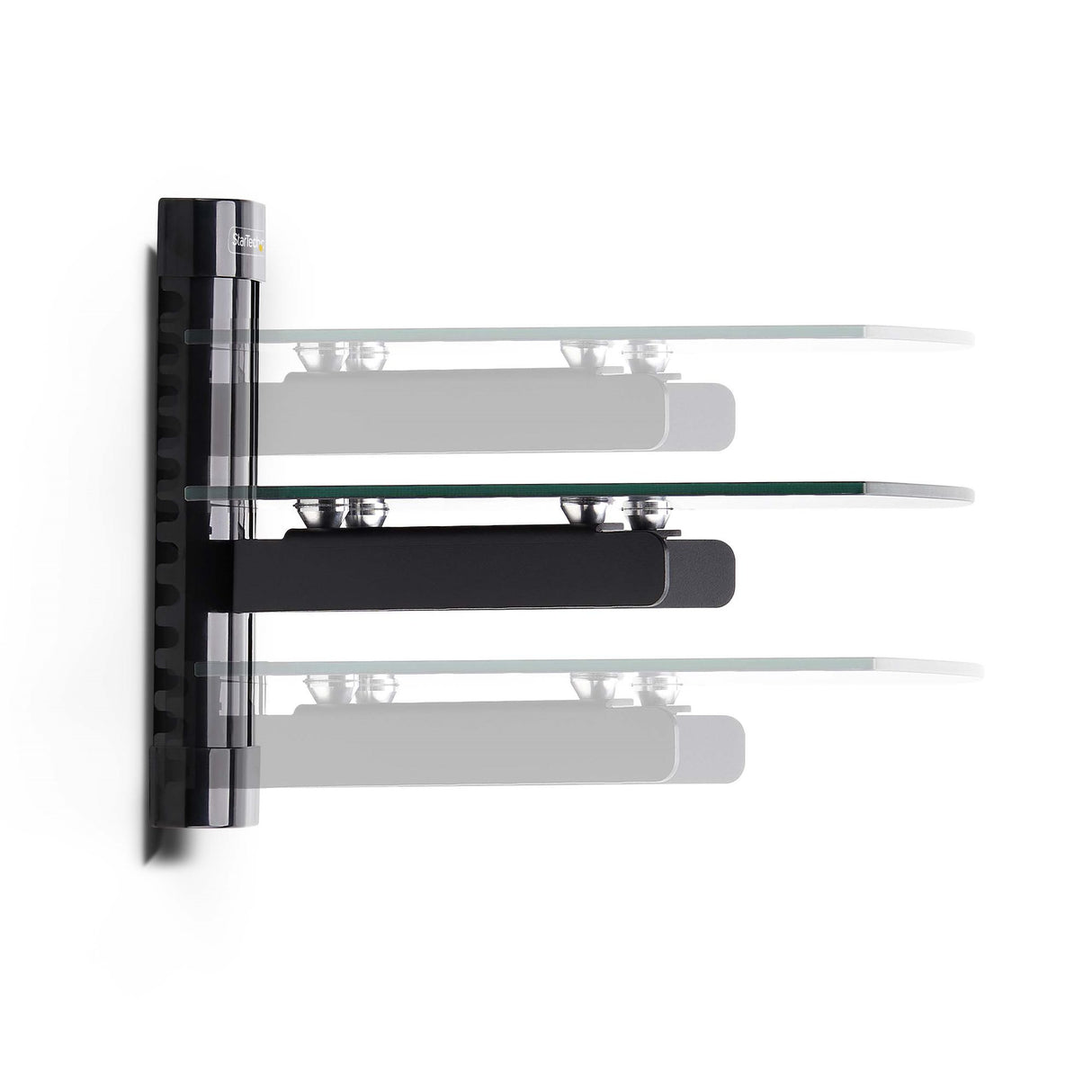 StarTech.com 1B-WALL-MOUNT-SHELF Estantes para equipos av Negro Vidrio templado 250 mm