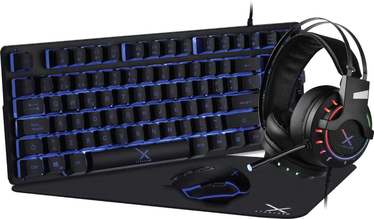 XZEAL XSAKGA1B teclado Ratón incluido Juego USB QWERTY Negro, Tamaño completo (100%), Alámbrico