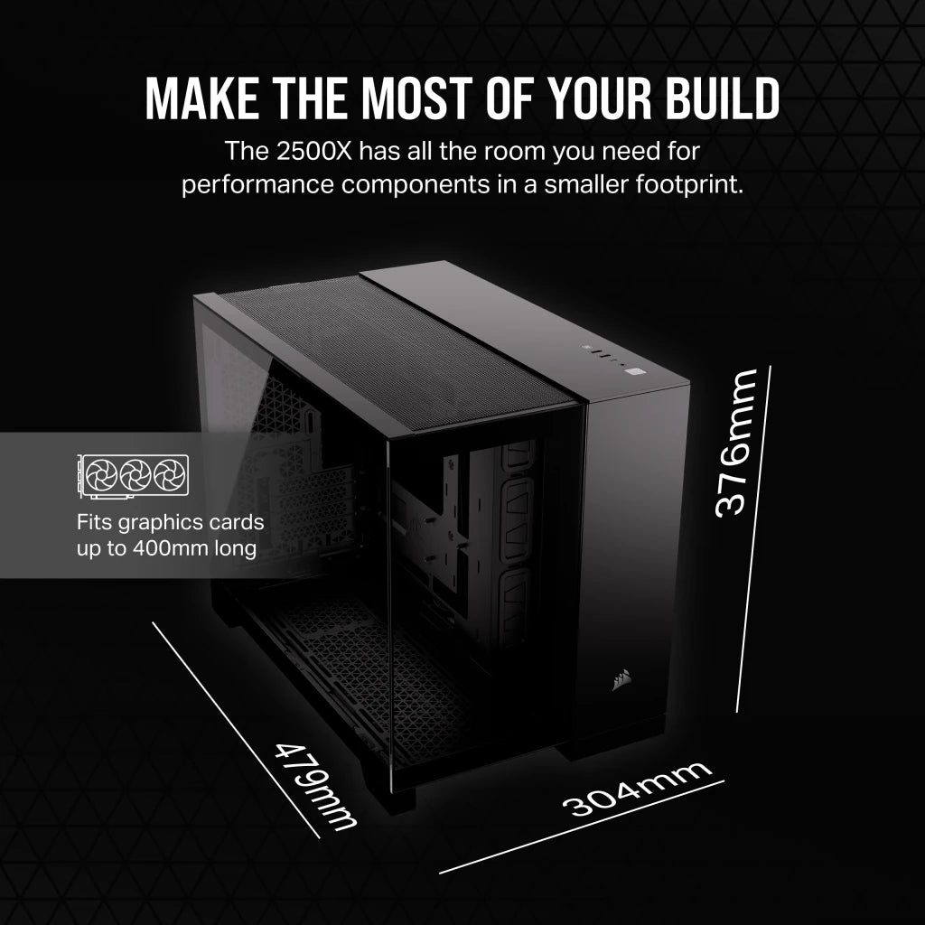 Corsair 2500X Midi Tower Negro, ATX, Plástico, Acero, CC-9011265-WW | Gabinetes de computadora