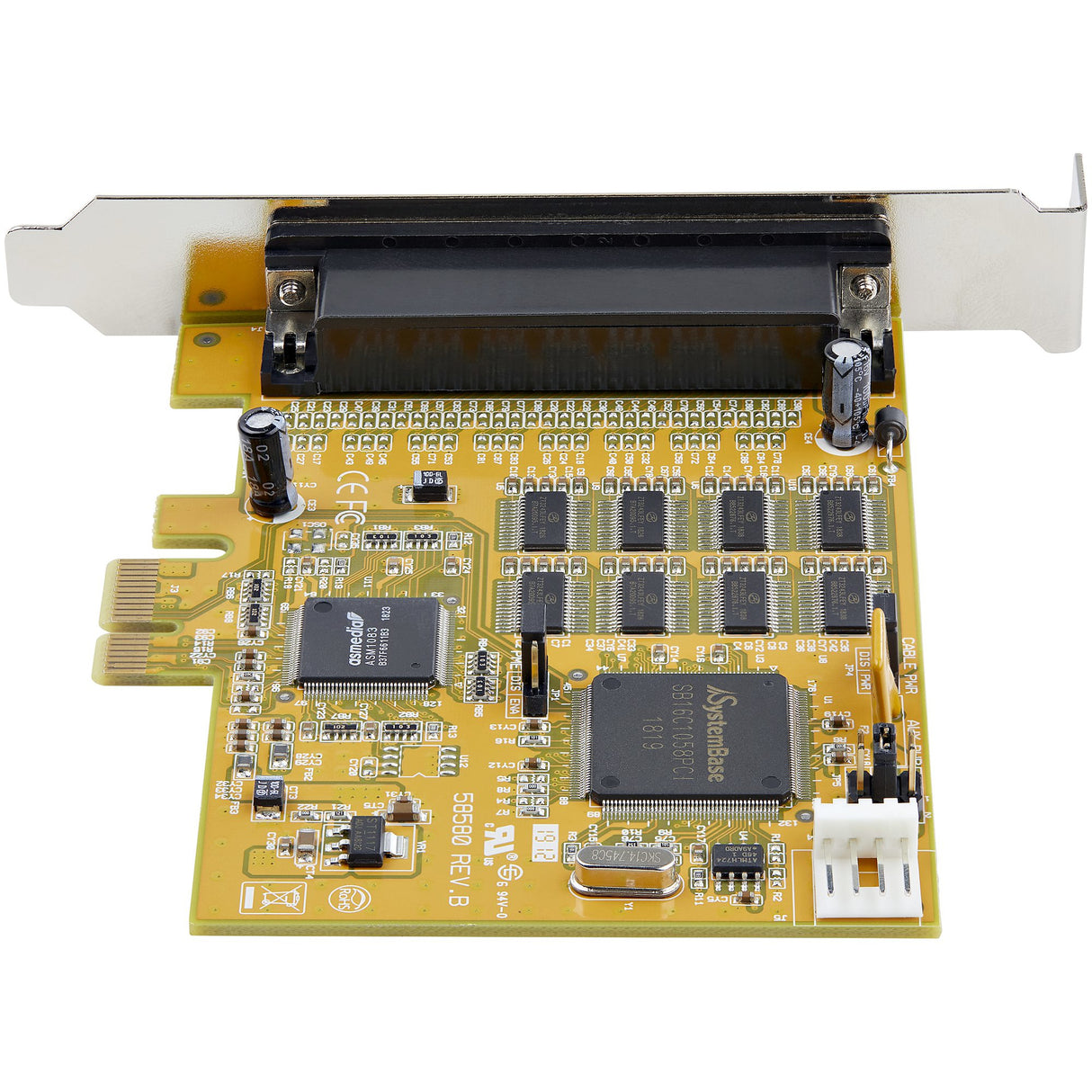 StarTech.com Tarjeta Adaptadora PCI Express Serie de 8 Puertos RS232 - Tarjeta Serial PCIe - DB9 UART 16C1050 - Tarjeta