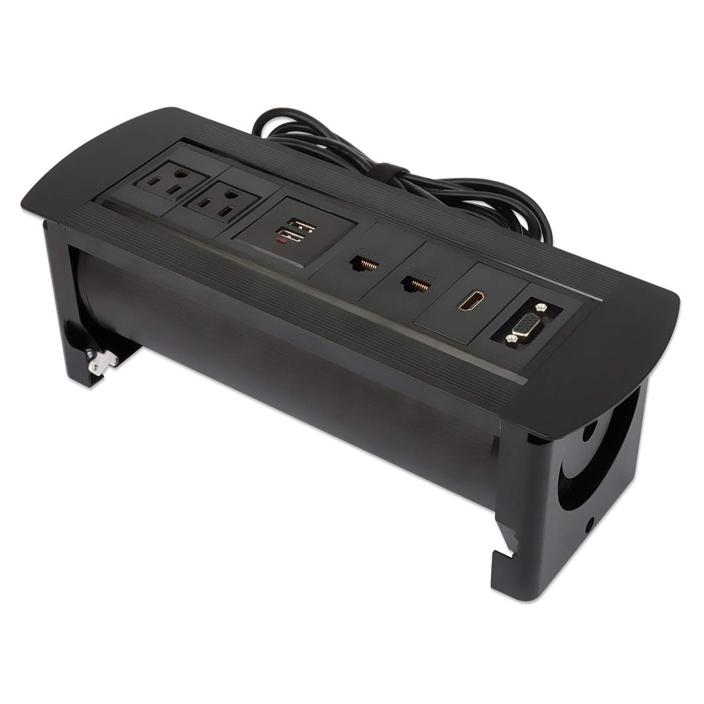 Manhattan Caja de conexión para mesa bases múltiples 1,5 m Interior Negro FCC