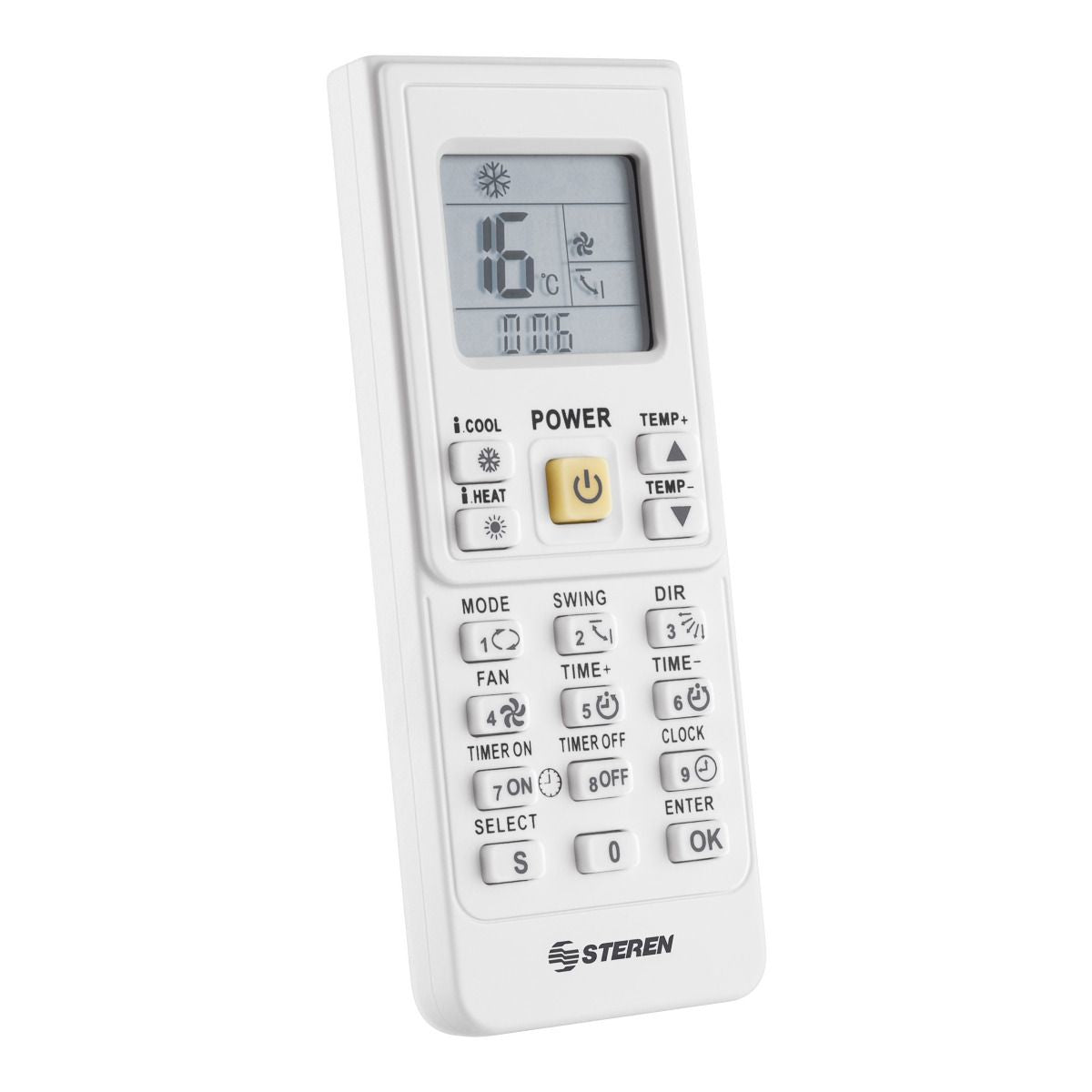 Steren RM-505 mando a distancia Aire Acondicionado Botones, Pantalla incorporada, Blanco