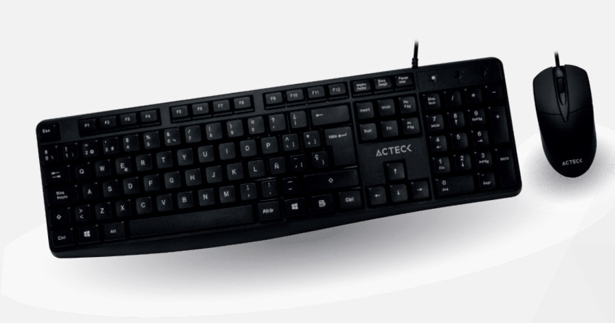 KIT ACTECK MK210 TECLADO ESTANDAR / MOUSE ALAMBRICO USB NEGRO AC-928984