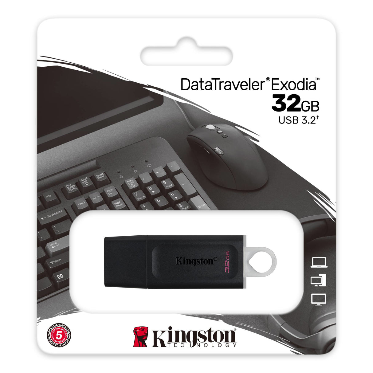 Kingston Technology DataTraveler Exodia unidad flash USB 32 GB USB tipo A 3.2 Gen 1 (3.1 Gen 1) Negr