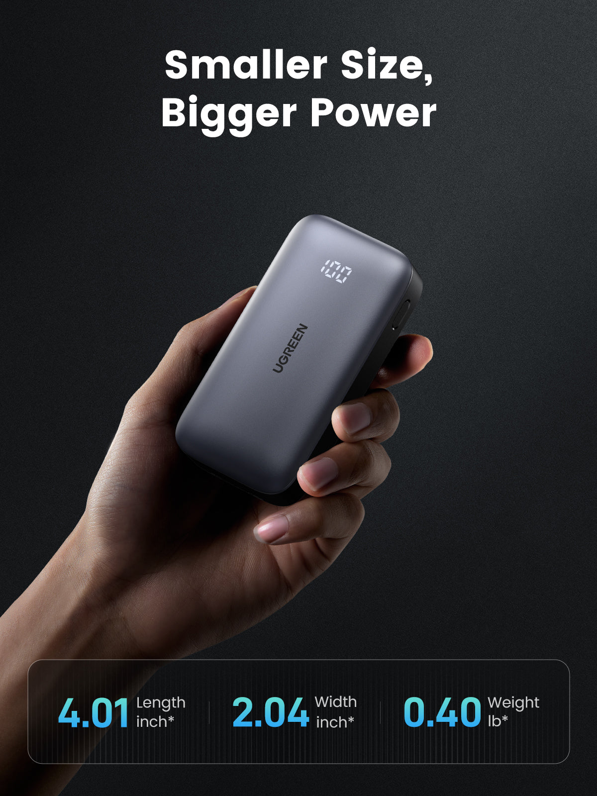 Ugreen 10000mAh Mini Powerbank Quick Charging 30W Gris