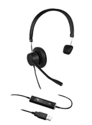 VTX140-USB, Auriculares mono, cancelación de ruido, Compatible con Teams, Skype for Business, MicroSip, Yeastar Linkus,