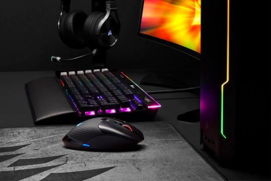 Corsair Dark Core RGB Pro ratón Juego mano derecha RF Wireless + Bluetooth + USB Type-A Óptico 18000