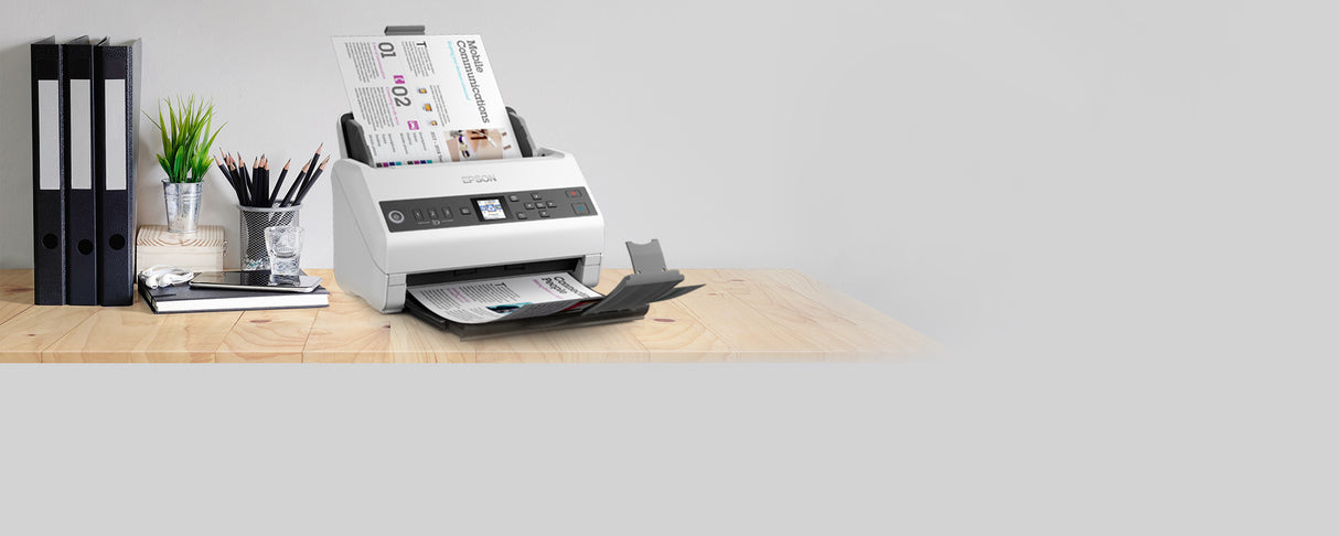 Epson DS-730N Escáner alimentado con hojas 600 x 600 DPI A4 Negro, Gris, 215.9 x 6096 mm, 30 Bit, 24 Bit