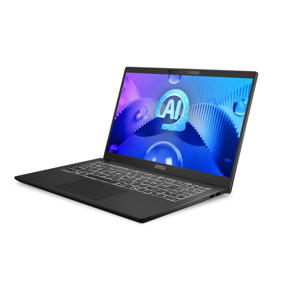 MSI Modern 15 H AI C1MG-202MX Laptop Classic Black Portátil Negro Concha