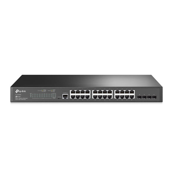 TL-SG3428 - Switch TP-Link JetStream TL-SG3428 administrable L2+ 24 puertos RJ45 y 4 puertos SFP gigabit 1x MicroUSB y 1x RJ45 consola