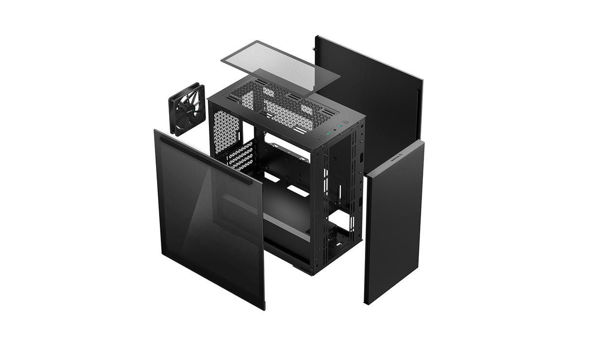 DeepCool Macube 110 Negro Cristal Templado Lateral carcasas ordenador Midi Tower PC Negro micro ATX, Mini-ITX