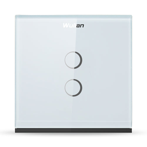 Wulian Smart Touch Switch Inalámbrico Blanco, ZigBee, 2 canales, Pared