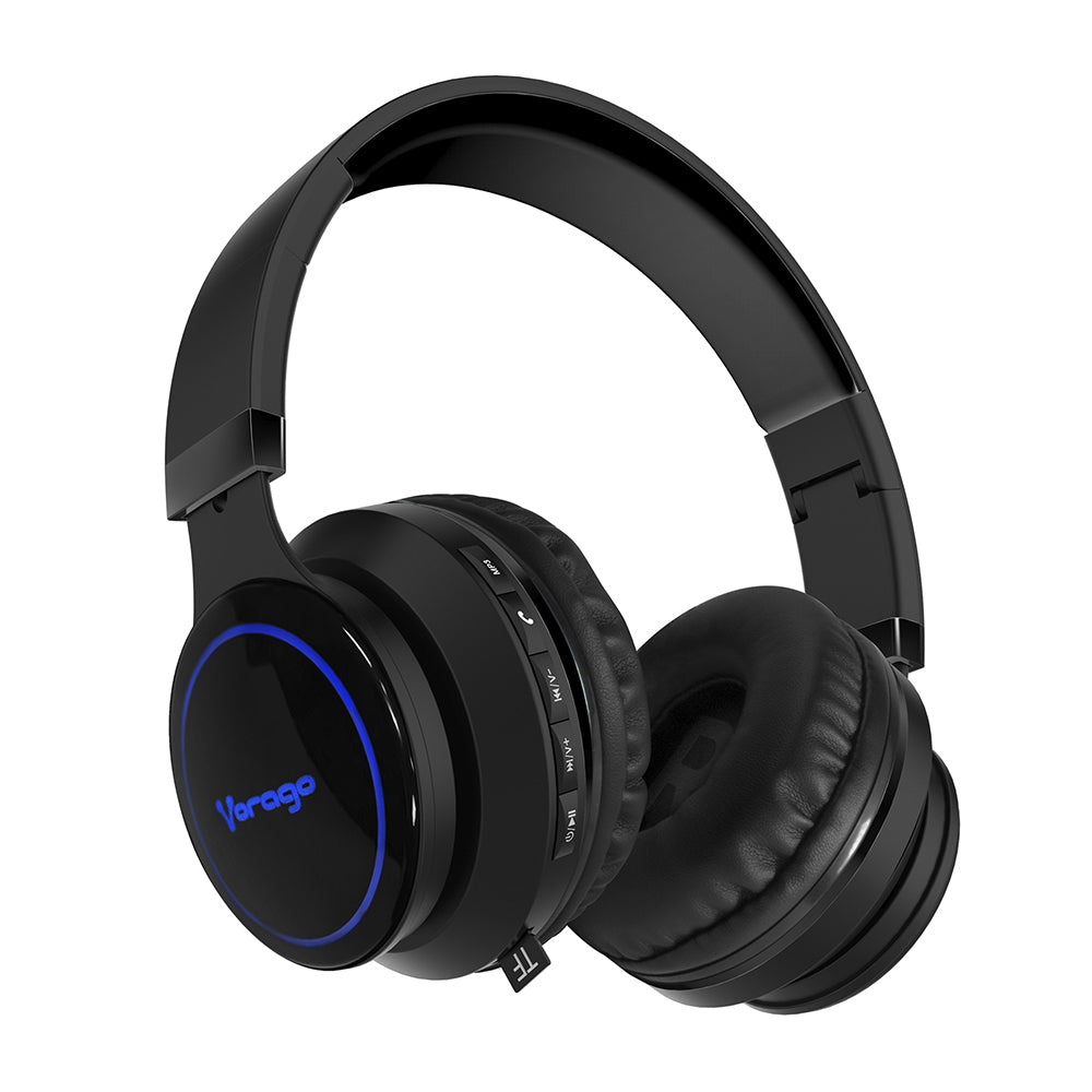 Vorago HPB-201-LED audífono y auriculare Auriculares Inalámbrico Diadema Llamadas/Música Bluetooth Negro, 20 - 20000 Hz,