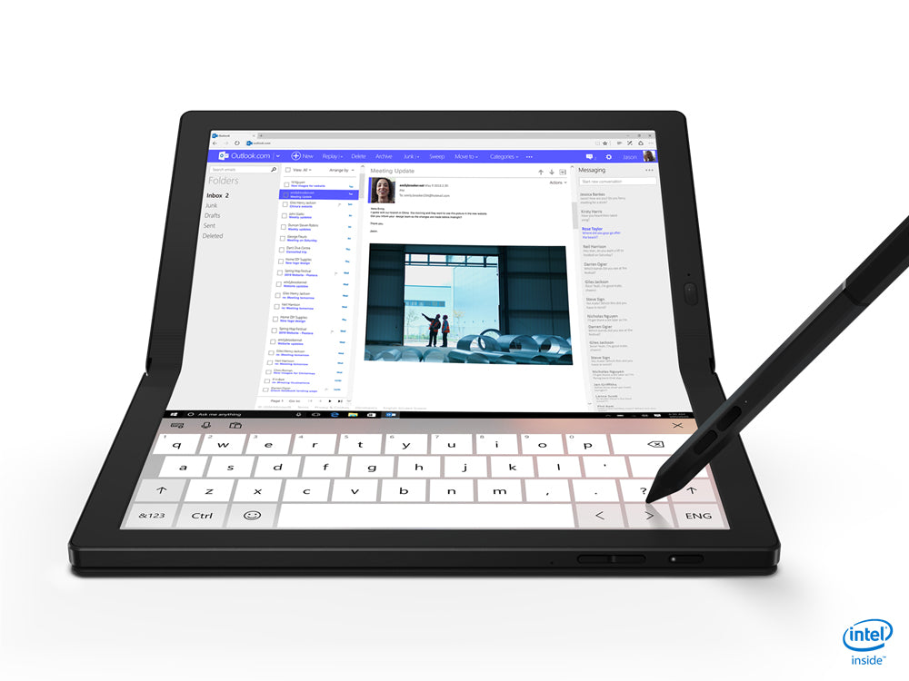 Lenovo ThinkPad X1 Fold Gen 1 Laptop Híbrido (2-en-1) Negro Concha Si
