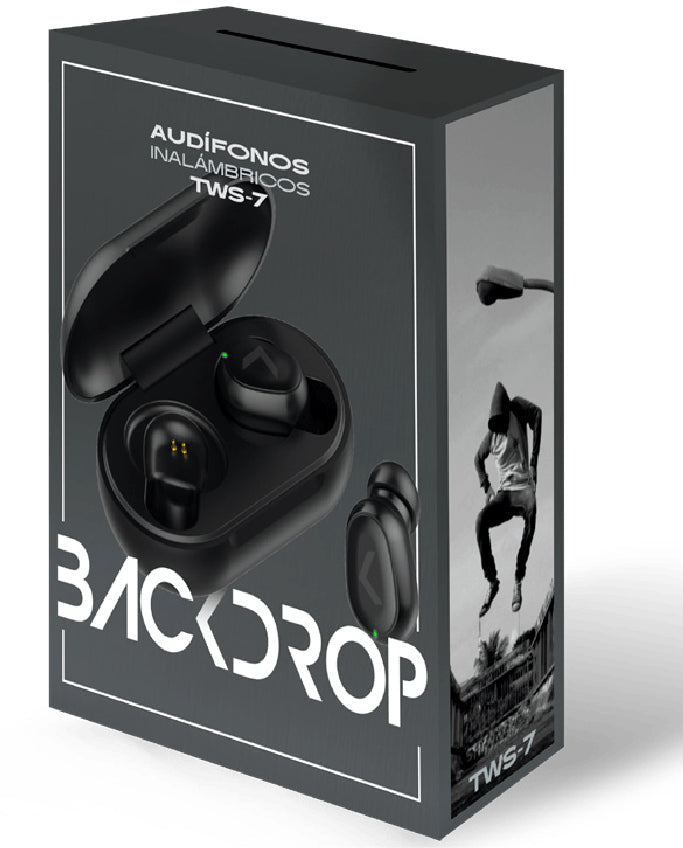 BACKDROP TWS-7 audífono y auriculare Auriculares True Wireless Stereo (TWS) Intra auditivo Llamadas/Música Bluetooth Neg