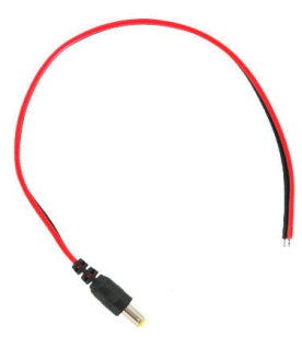 Meriva Technology PIGTAIL C-MACHO conector 2.1 x 5.5 mm DC Power Negro, Rojo