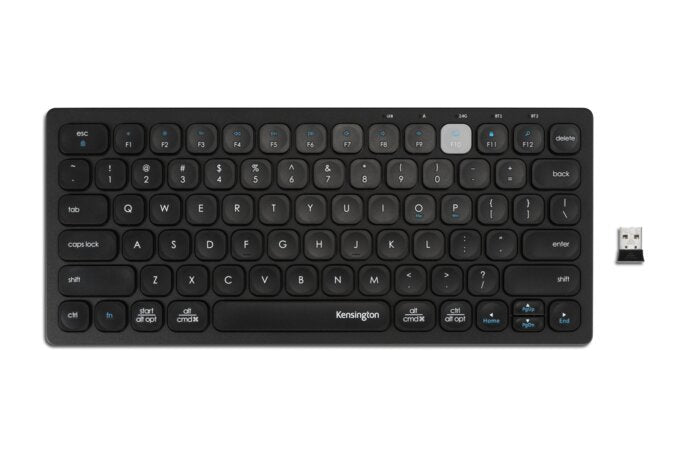 Kensington Teclado compacto multidispositivo con tecnología inalámbrica dual Teclado Universal Inalámbrico RF Wireless + Bluetooth QWERTY