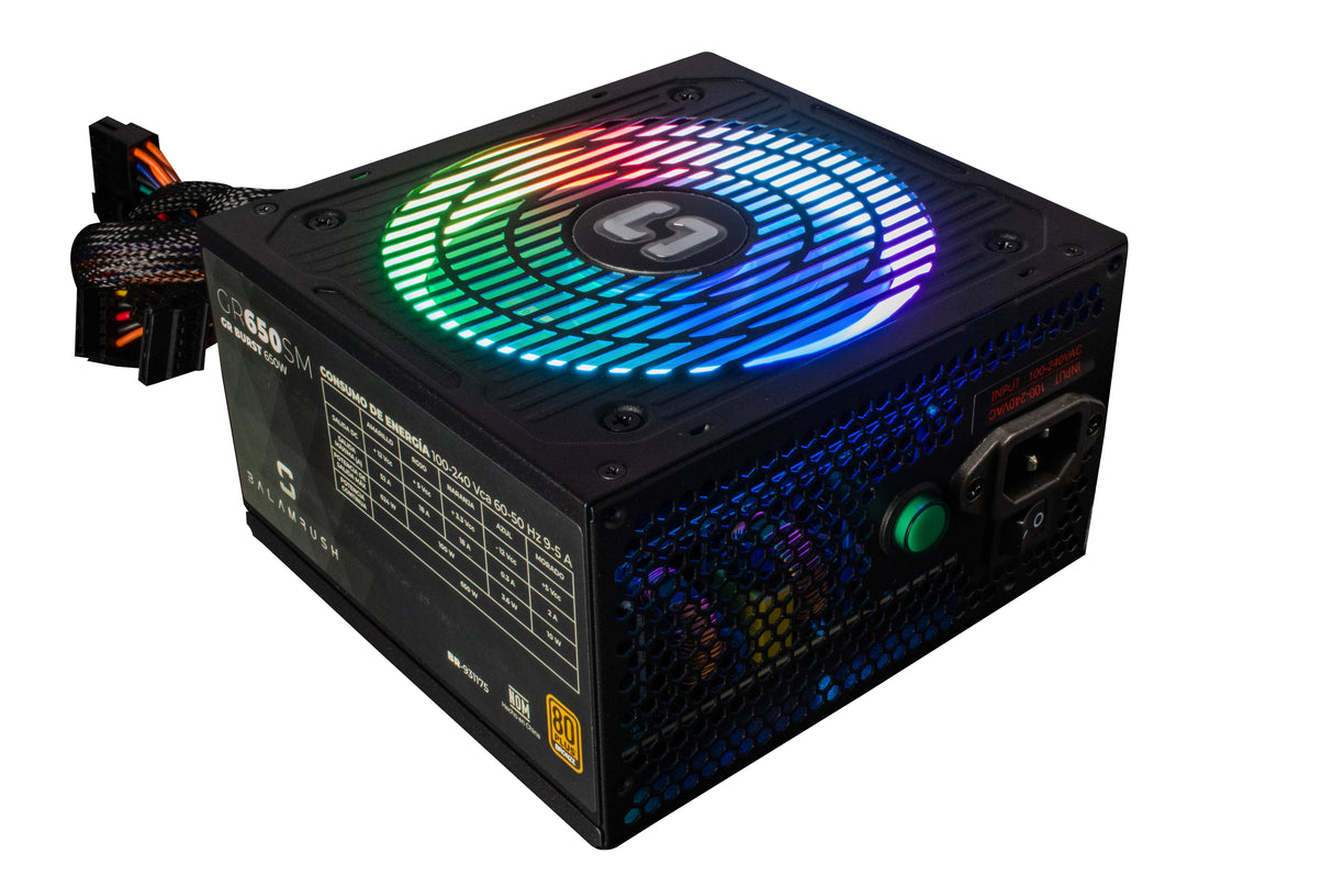 Balam Rush GR 650W unidad de fuente de alimentación 20+4 pin ATX ATX Negro, 100 - 240 V, 100 W, 624 W