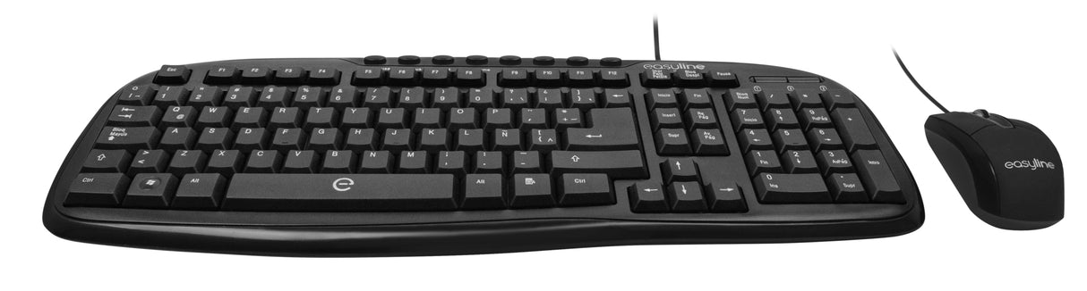 Easy Line Kit de teclado y mouse - Negro, 1000 DPI Teclados Universal Alámbrico USB