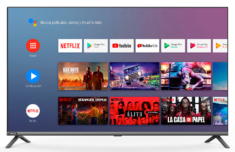 Hyundai HYLED4321AIM Televisor 109.2 cm (43") Full HD Smart TV Negro, 1920 x 1080 Pixeles