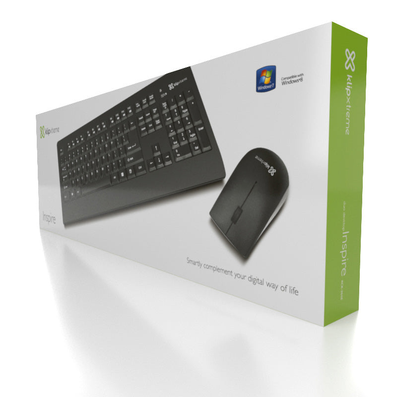 Klip Xtreme KCK-265E teclado Ratón incluido Universal RF inalámbrico QWERTY Negro