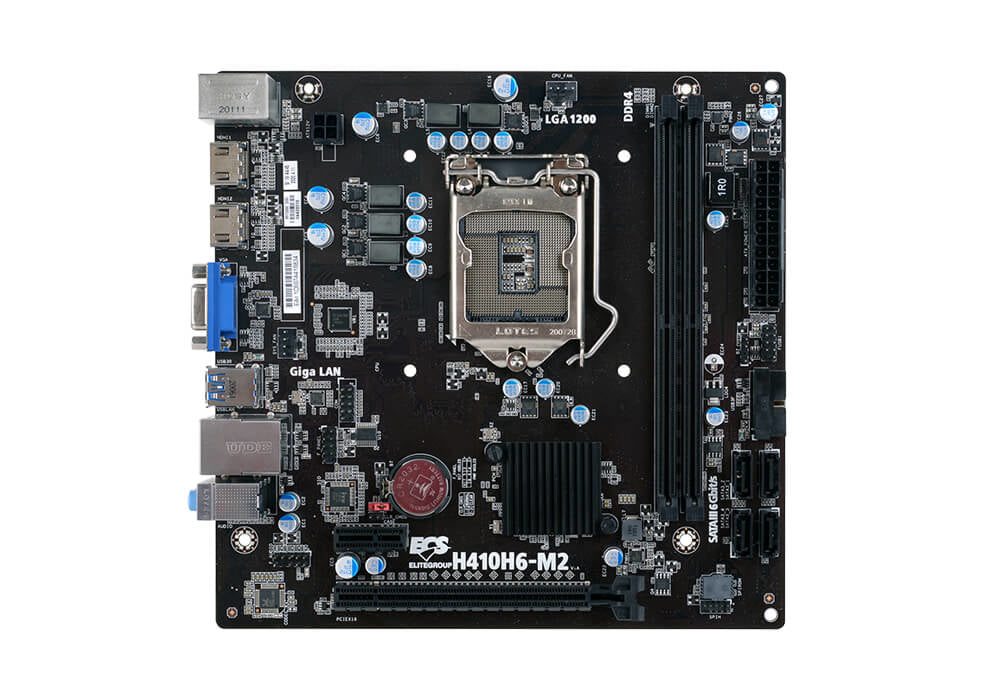 ECS H410H6-M2 placa base Intel H410 LGA 1200 (Socket H5) Micro ATX, Intel® Core™ serie X, DDR4-SDRAM, DIMM