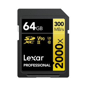Lexar Professional 2000x 64 GB SDHC UHS-II Clase 10, 300 MB/s, 260 MB/s