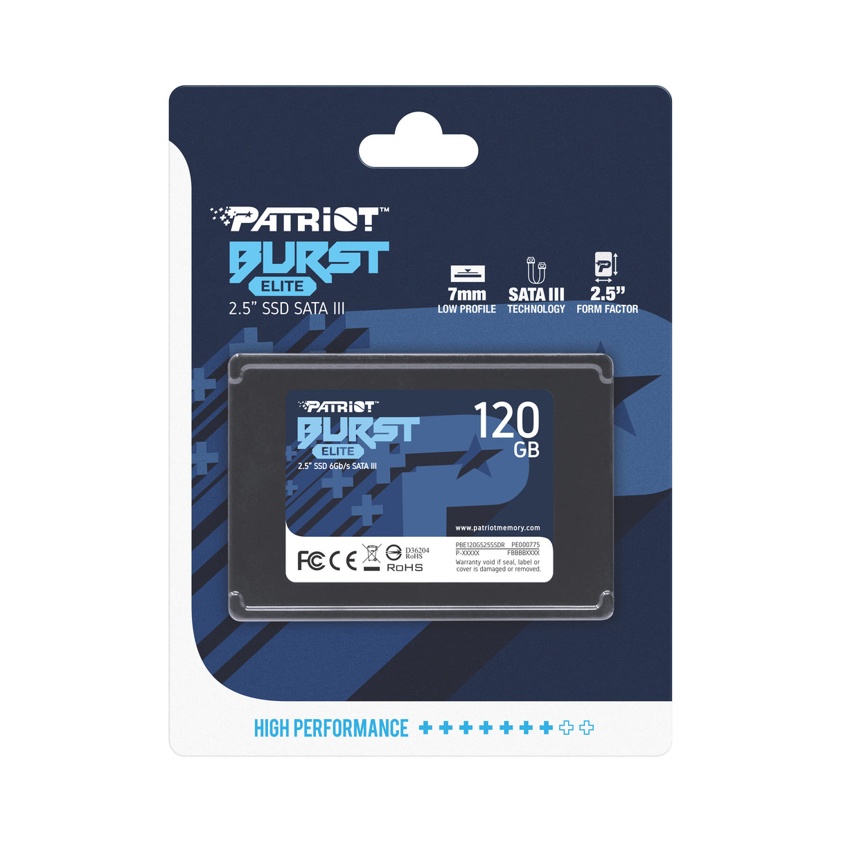 Patriot Memory Burst Elite 120 GB 2.5" Serial ATA III, 450 MB/s, 6 Gbit/s
