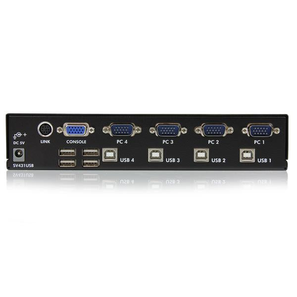 StarTech.com Conmutador Switch Profesional KVM 4 Puertos Vídeo VGA - USB - Hasta 1920x1440 interruptores kvm 4 USB USB VGA