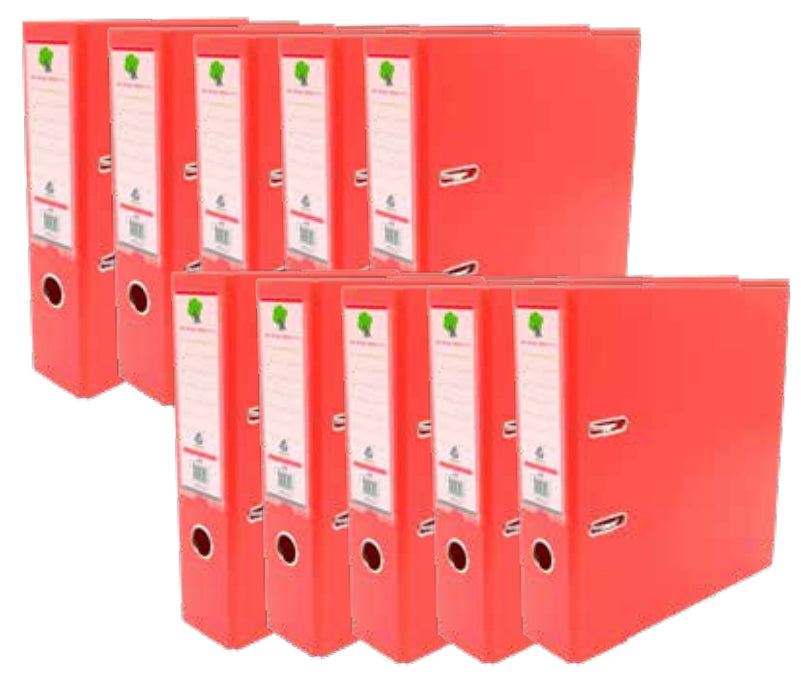 Techmakro KITCARP10RJ carpeta de cartón Carta Rojo, Anillo D, Almacenamiento, Cloruro de polivinilo (PVC)