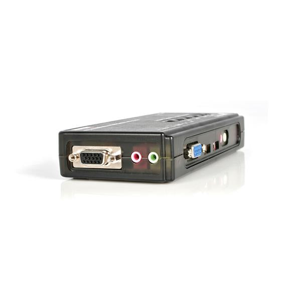 StarTech.com Juego de Conmutador Switch KVM 4 Puertos Vídeo VGA USB 2.0 con Cables y Audio interruptores kvm 4 USB VGA 5