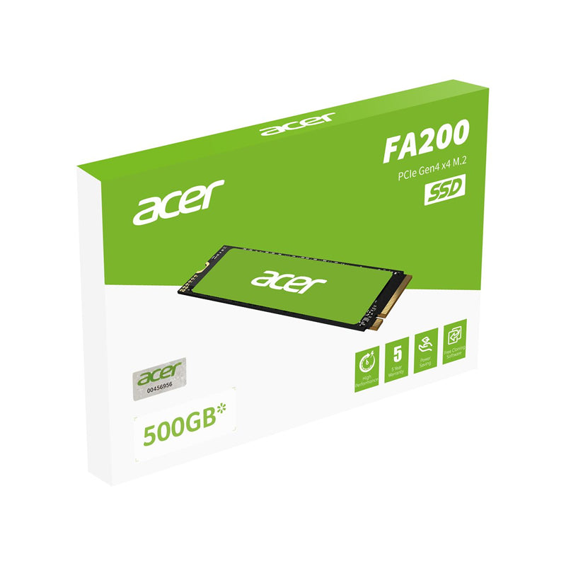 SSD Acer FA200 500GB M.2 NVMe Gen4 7200MB/s, PCIe 4.0 x4, 3D NAND, 2280 Form Factor