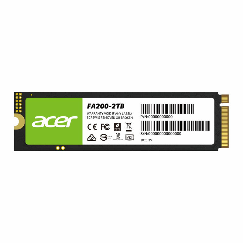 SSD Acer FA200 2TB M.2 NVMe Gen4 7200MB/s, PCIe 4.0 x4, 3D NAND, 2280 Form Factor
