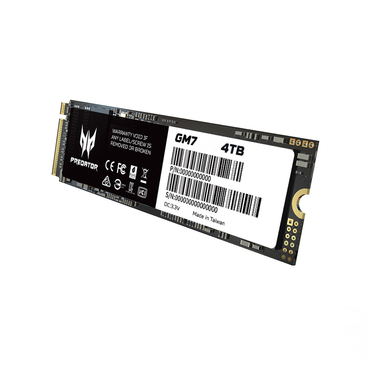 SSD Predator GM7 4TB M.2 NVMe Gen4x4 7200MB/s, PCIe 4.0 x4, 2280 Form Factor