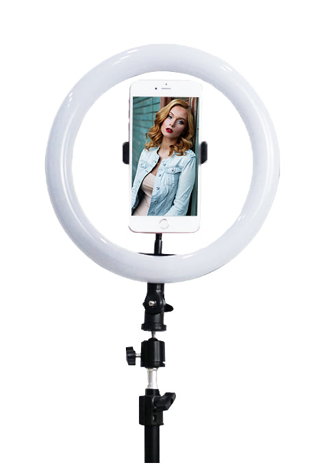 Lámpara Selfie Stylos LED Rotación 360 Altura Ajustable Color Negro