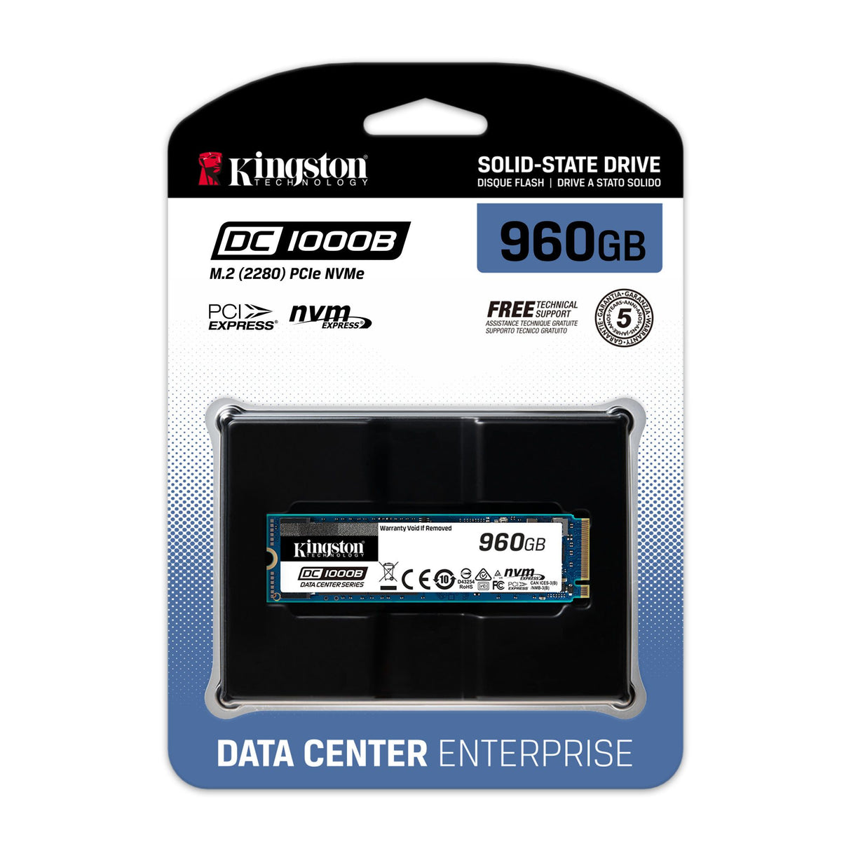Kingston Technology DC1000B 960 GB M.2 PCI Express 3.0 NVMe 3D TLC