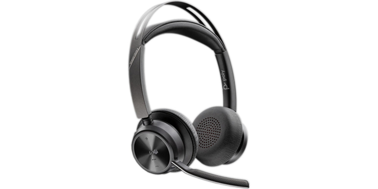 HP Poly Auriculares Poly Voyager Focus 2 USB-C-C con certificación Microsoft Teams + adaptador USB-C/A Auriculares Auriculares Diadema Oficina/Centro de llamadas Binaural