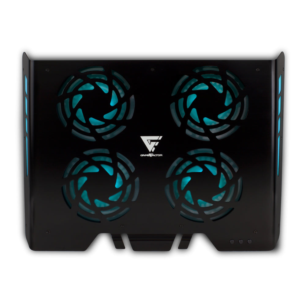 Game Factor CPG400 enfriador para laptop 43.2 cm (17") 800 RPM Negro, 4 pieza(s), 60 cfm