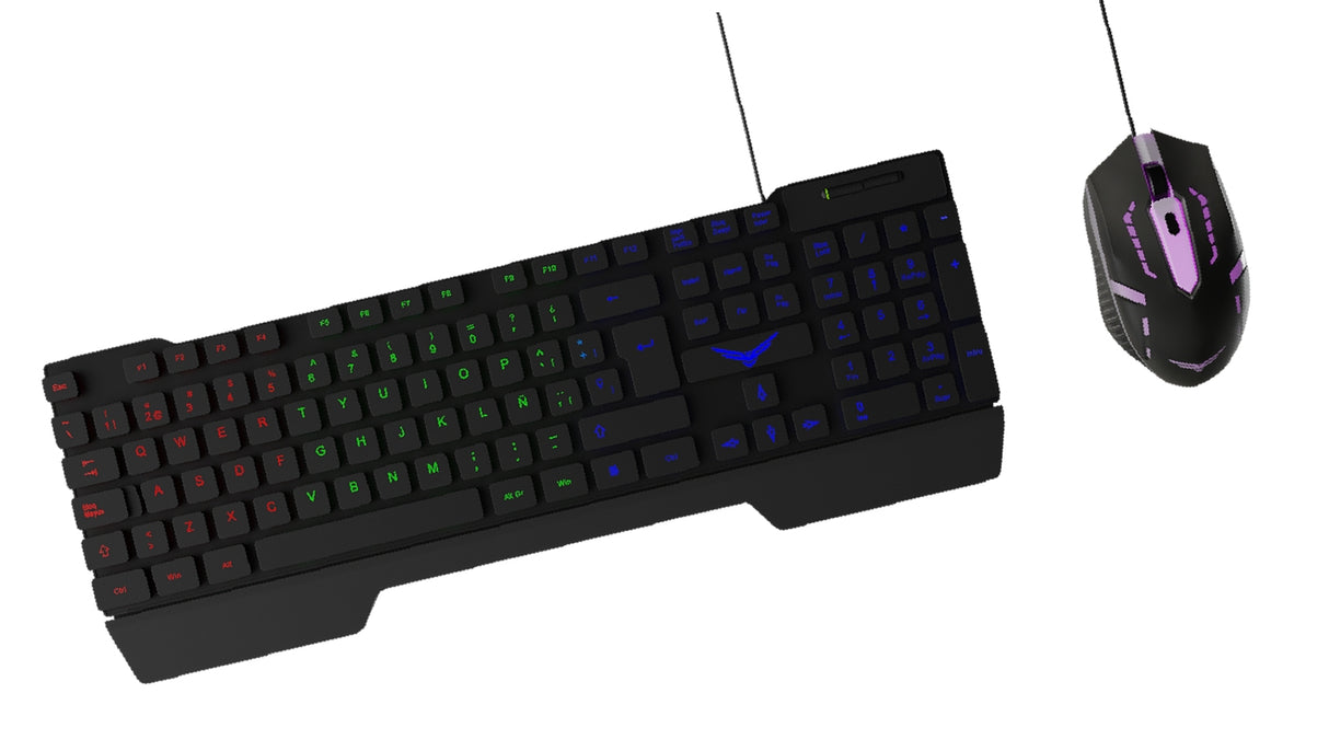 Naceb Technology NA-0951 teclado Ratón incluido Juego USB QWERTY Inglés Negro