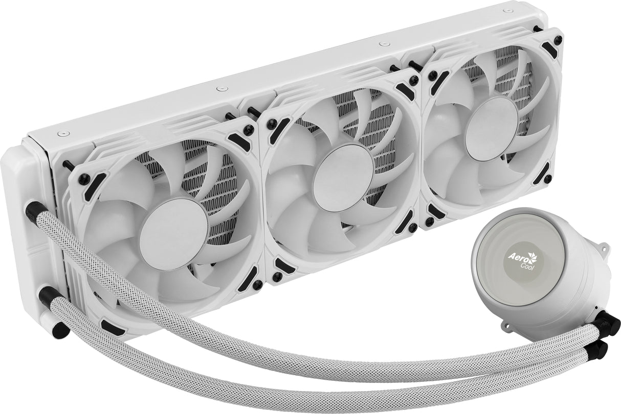 Aerocool MIRAGEL360W Refrigeración Líquida CPU 3xVentilador 12cm ARGB TDP 550W Blanco sistemas de refrigeración para ordenadores Procesador 1,62 mmH2O 26,8 dB 20,2 dB