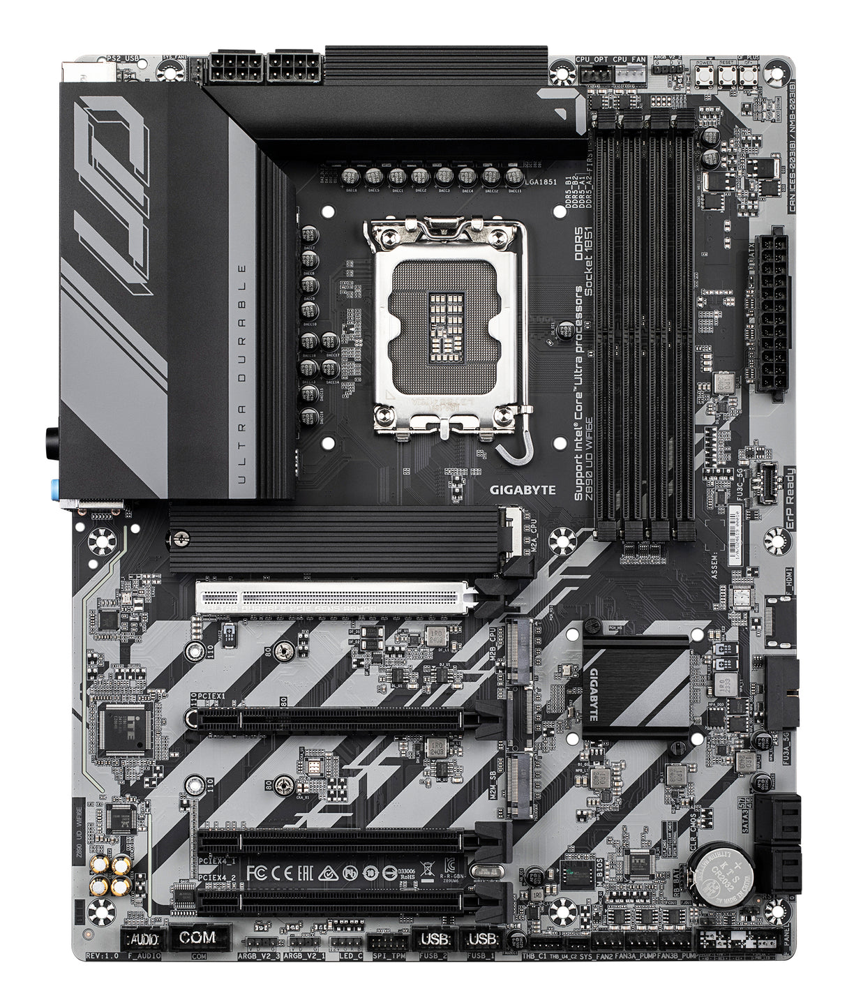 GIGABYTE Z890 UD WIFI6E placa base Intel Z890 LGA 1851 (Socket V1) ATX, Intel Core Ultra (Series 2), 256 GB, DDR5-SDRAM