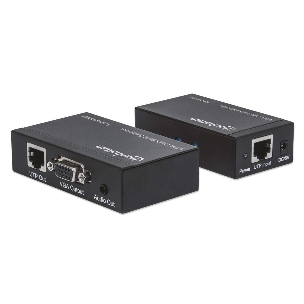 Manhattan Extensor VGA Cat5/ 5e/6 audio/vídeo extendedores Transmisor de señales AV 1920 x 1200 Pixeles Cat5, Cat5e, Cat