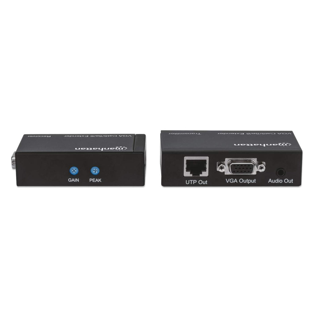 Manhattan Extensor VGA Cat5/ 5e/6 audio/vídeo extendedores Transmisor de señales AV 1920 x 1200 Pixeles Cat5, Cat5e, Cat6 300 m