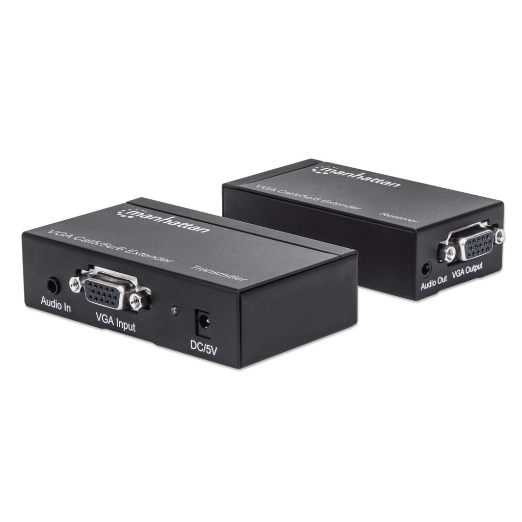 Manhattan Extensor VGA Cat5/ 5e/6 audio/vídeo extendedores Transmisor de señales AV 1920 x 1200 Pixeles Cat5, Cat5e, Cat