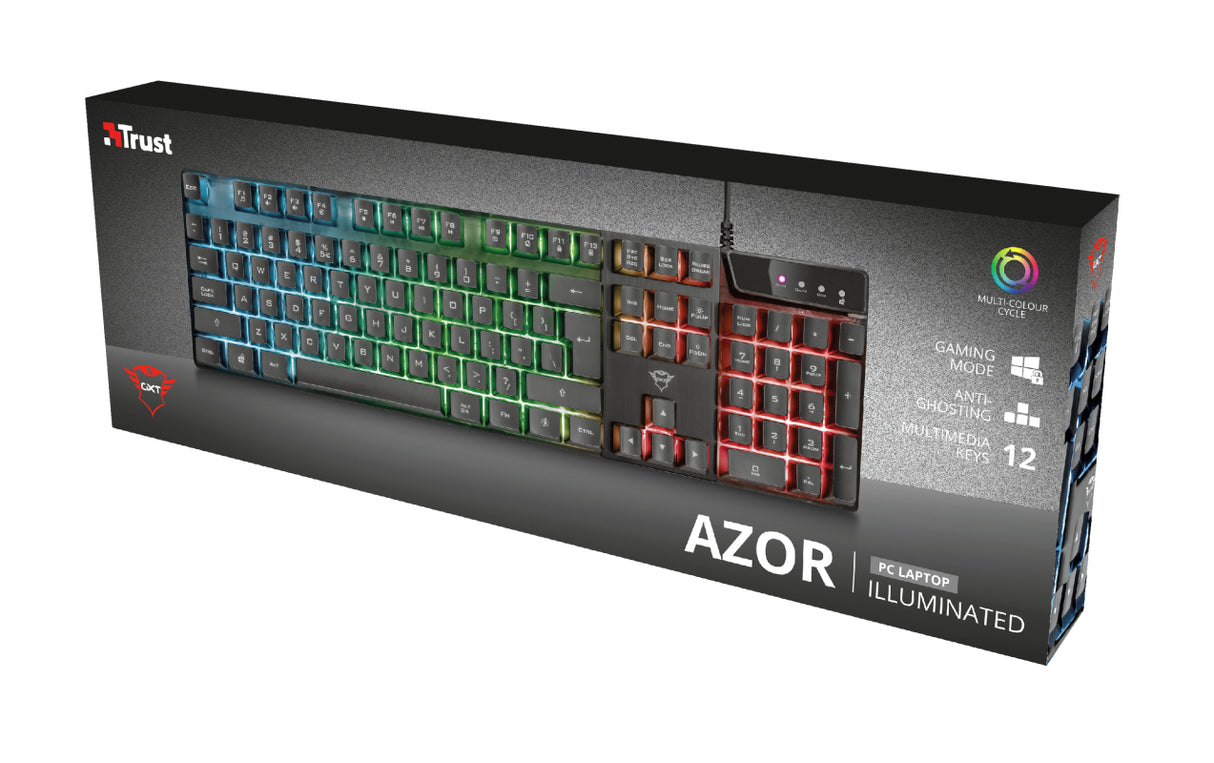 Trust GXT 835 Azor Teclado Juego Alámbrico USB Interruptor de membrana