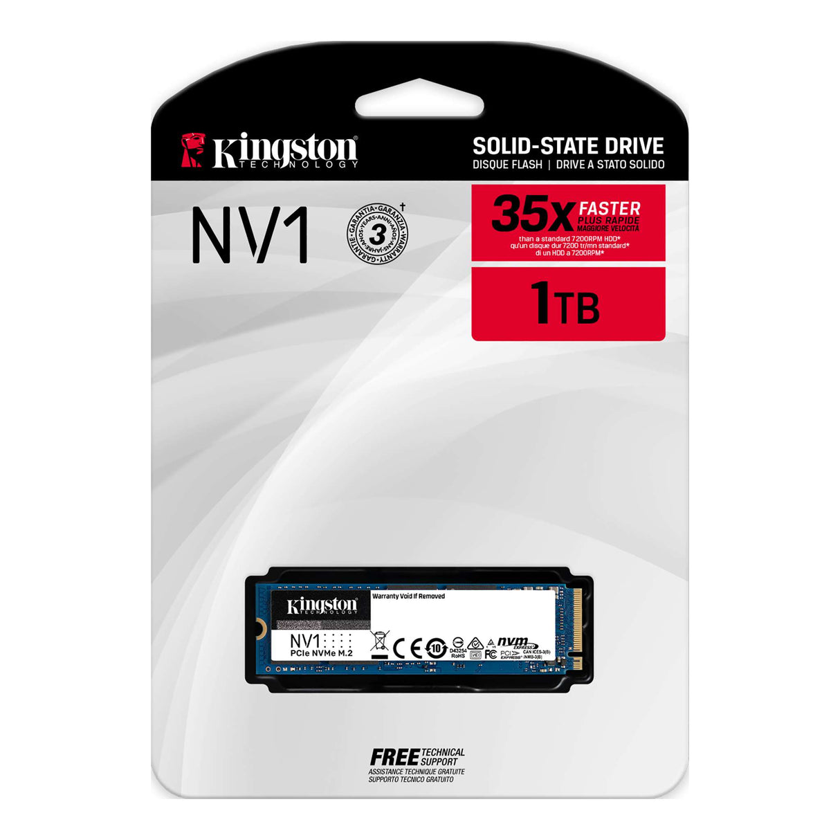 Kingston Technology NV1 unidades internas de estado sólido 1 GB M.2 PCI Express 3.0 Si